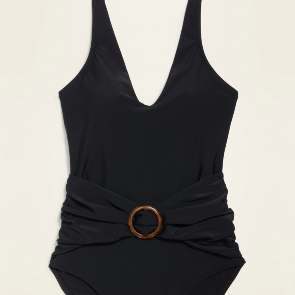 Old Navy Deep V-Neck O-Ring Belt Swimsuit